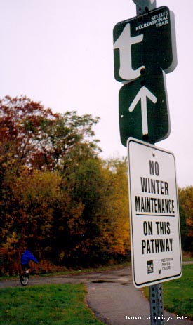 We'll ride here in the winter, whether the plow or not. L'Amoreaux Park, Scarborough